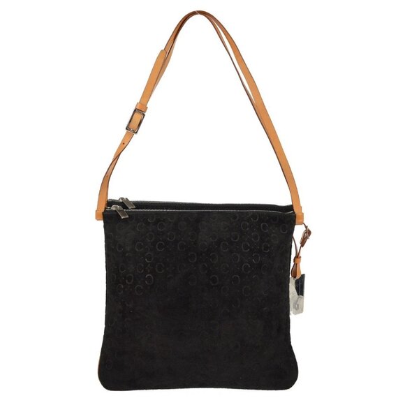 Celine Black Suede C Macadam Twin Shoulder Bag - Picture 1 of 7